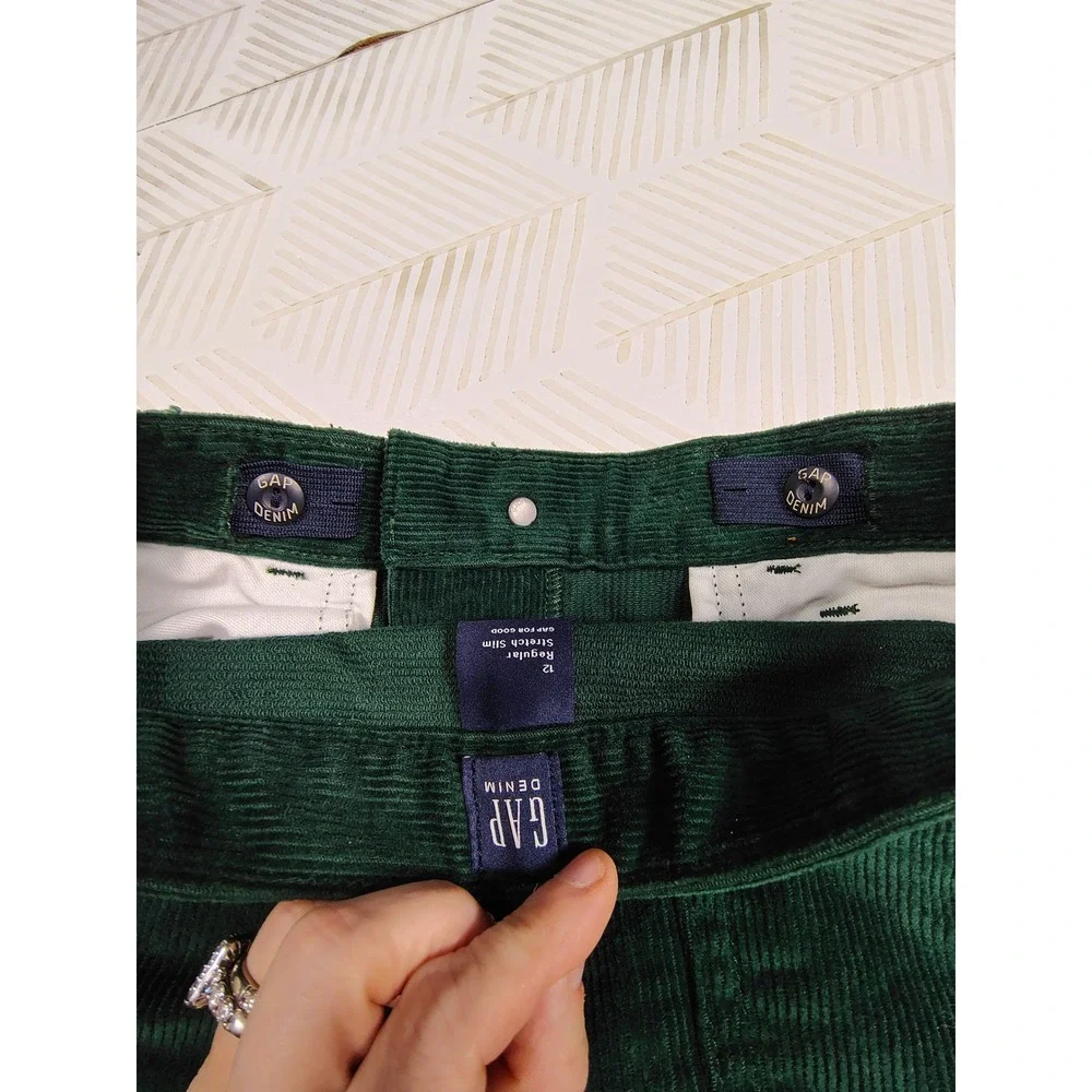 Gap Kids girls Green‎ Stretch Slim Corduroy Pants Size 12 Regular NWT